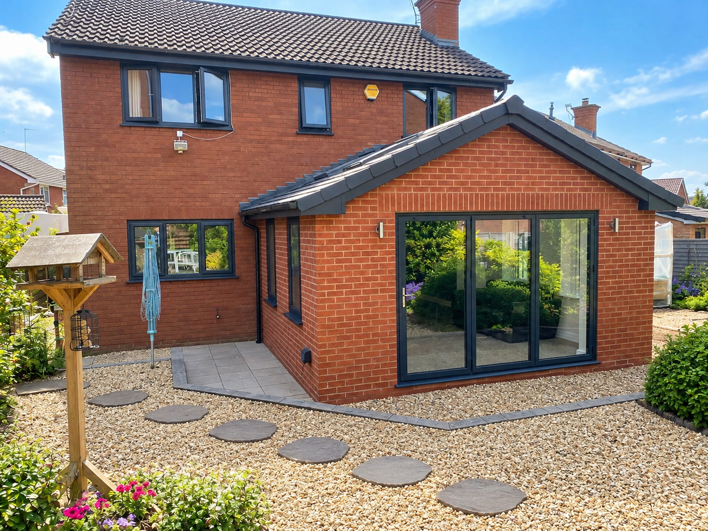 A pitched-roof rear extension